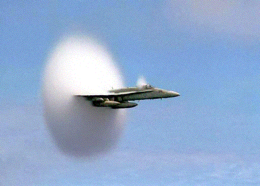 F-18 breaking sound barrier